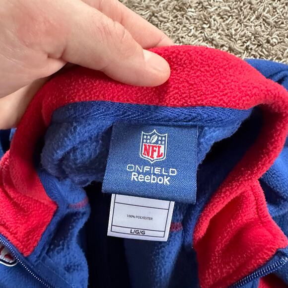 Reebok NFL New York Giants Blue Fleece Jacket Zip Up Football Men’s Size L - Picture 7 of 9